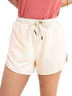 Nykd (Nyk039 Relaxed Fit Terry Cotton Shorts For Women | Soft & Comfy Shorts With Drawcord Waistband & 2 Side Pockets | Ideal Fo