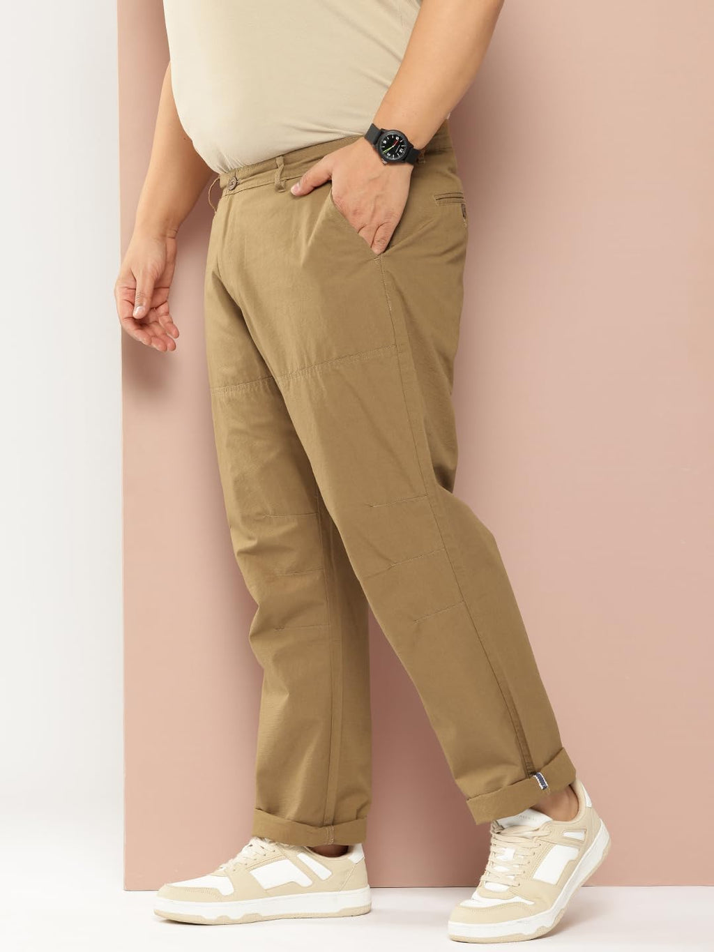 Thomas Scott Mens | Plus Size | Regular Fit | 100% Cotton | Breathable Fabric | Solid Color | Trouser | Chino | Casual Pants fo