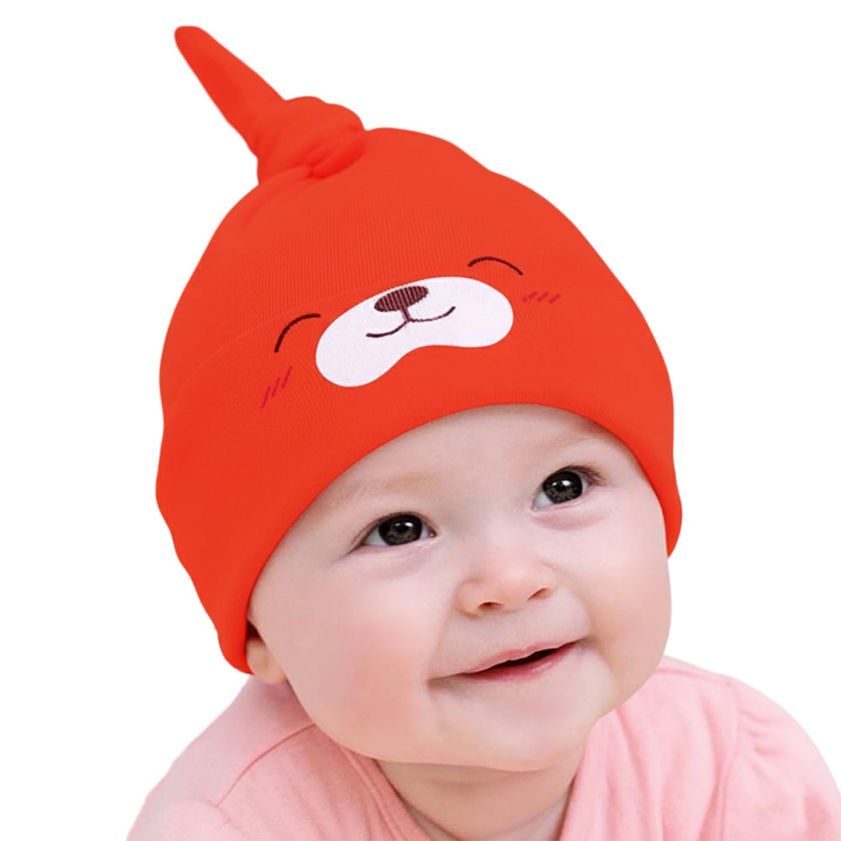 Syga Baby Cap Cotton Small Cute Puppy Long Tailed Design Strechy Comfortable For Baby Sleep Cap 02 Years Bridgered 0-12