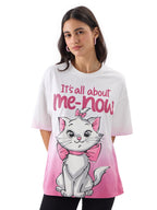 The Souled Store The Aristocats: Its All About Me-Now Women and Girls Short Sleeve Round Neck Graphic Print Oversized Fit T-Shi