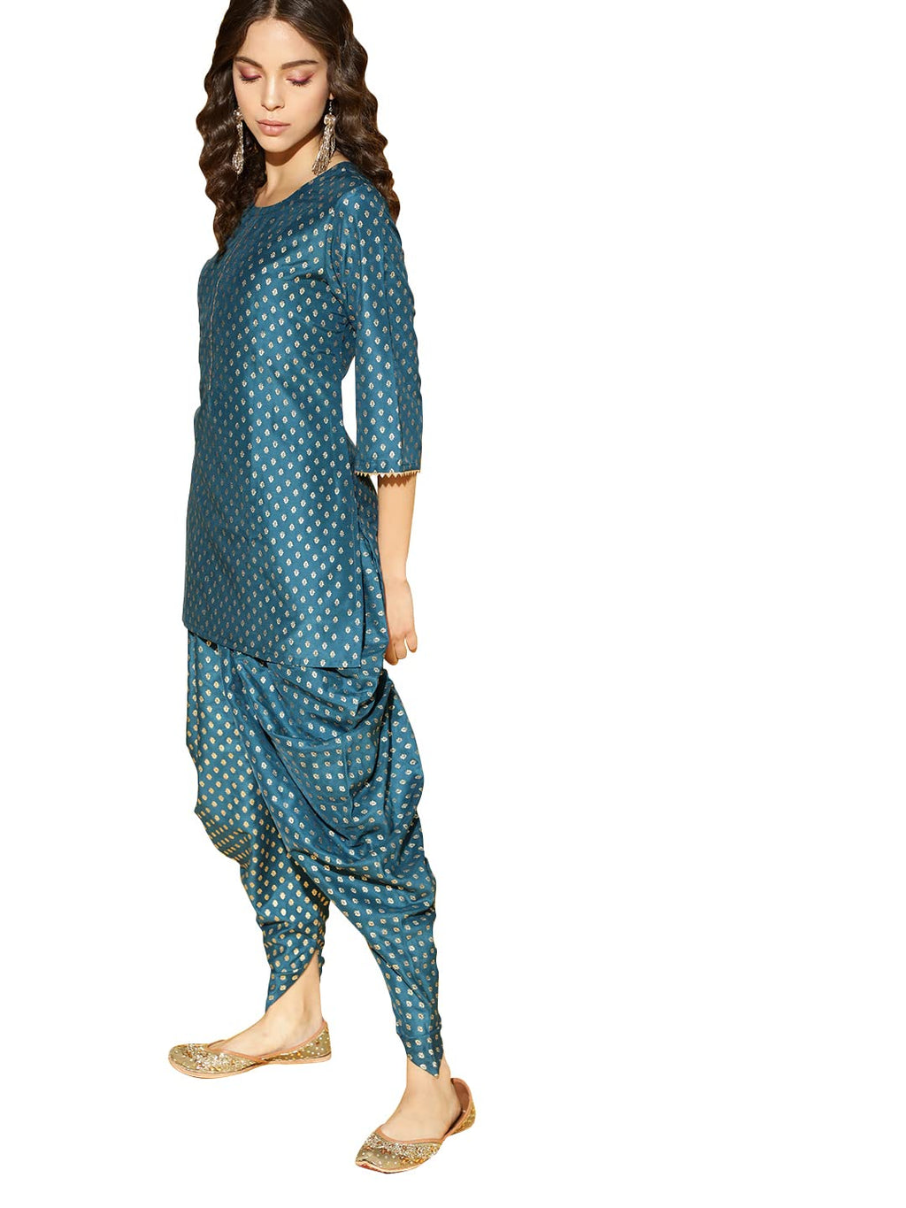 Ziyaa Women'S Art Silk Salwar Suit Set (Zikuch3576Anddh-S_