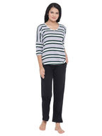 Clovia Cotton WomenS Sleepwear Pajama Set (Ls0496P01L_Grey_Large)