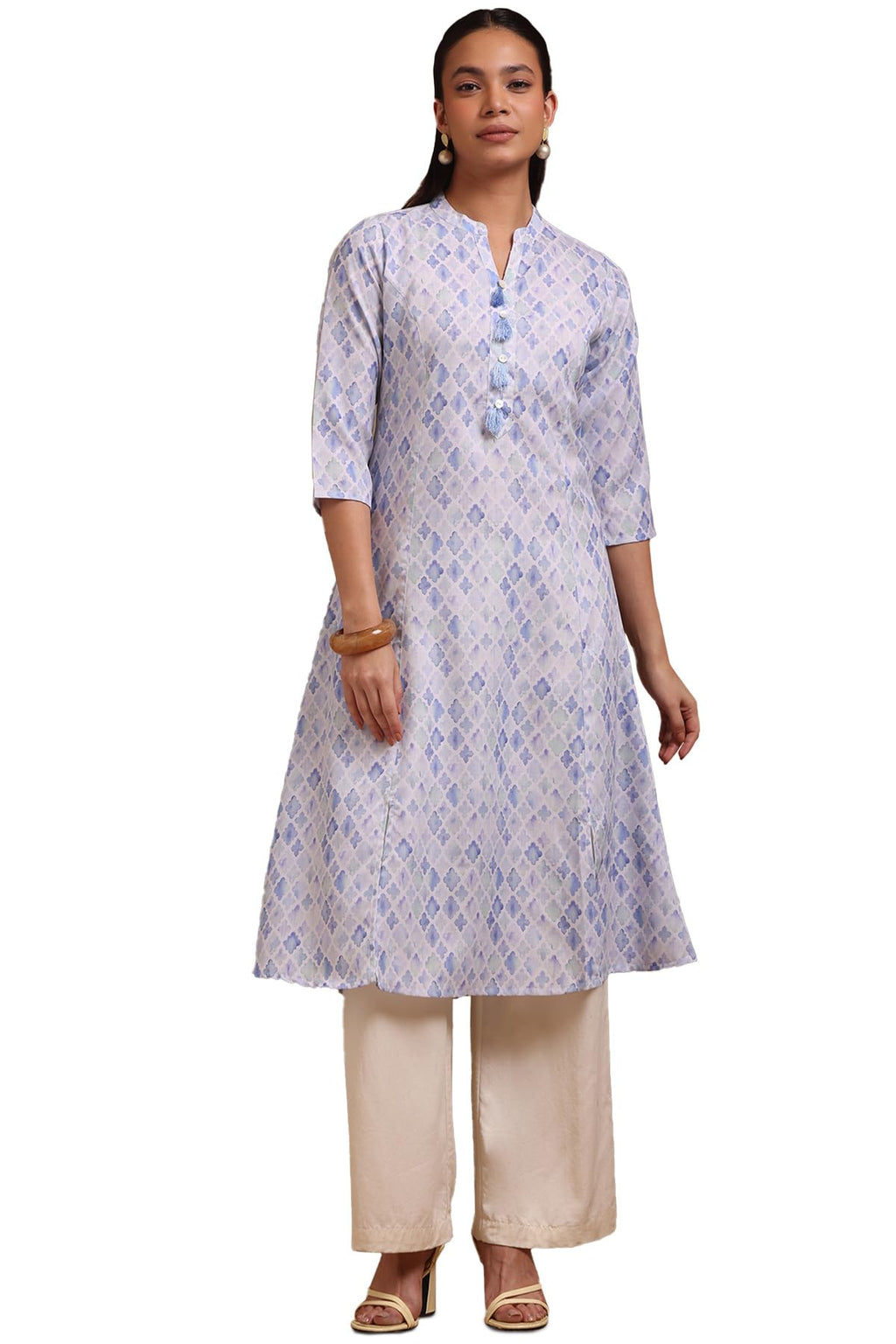 Soch Women Linen Geometric Regular Kurta (