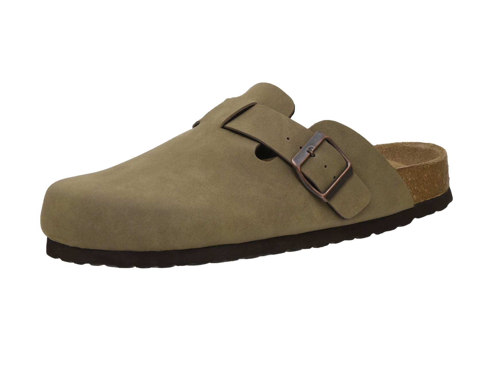 cUSHIONAIRE Womens Hana cork Footbed clog with +comfort, Wide Widths Available, Brown 6.5 W