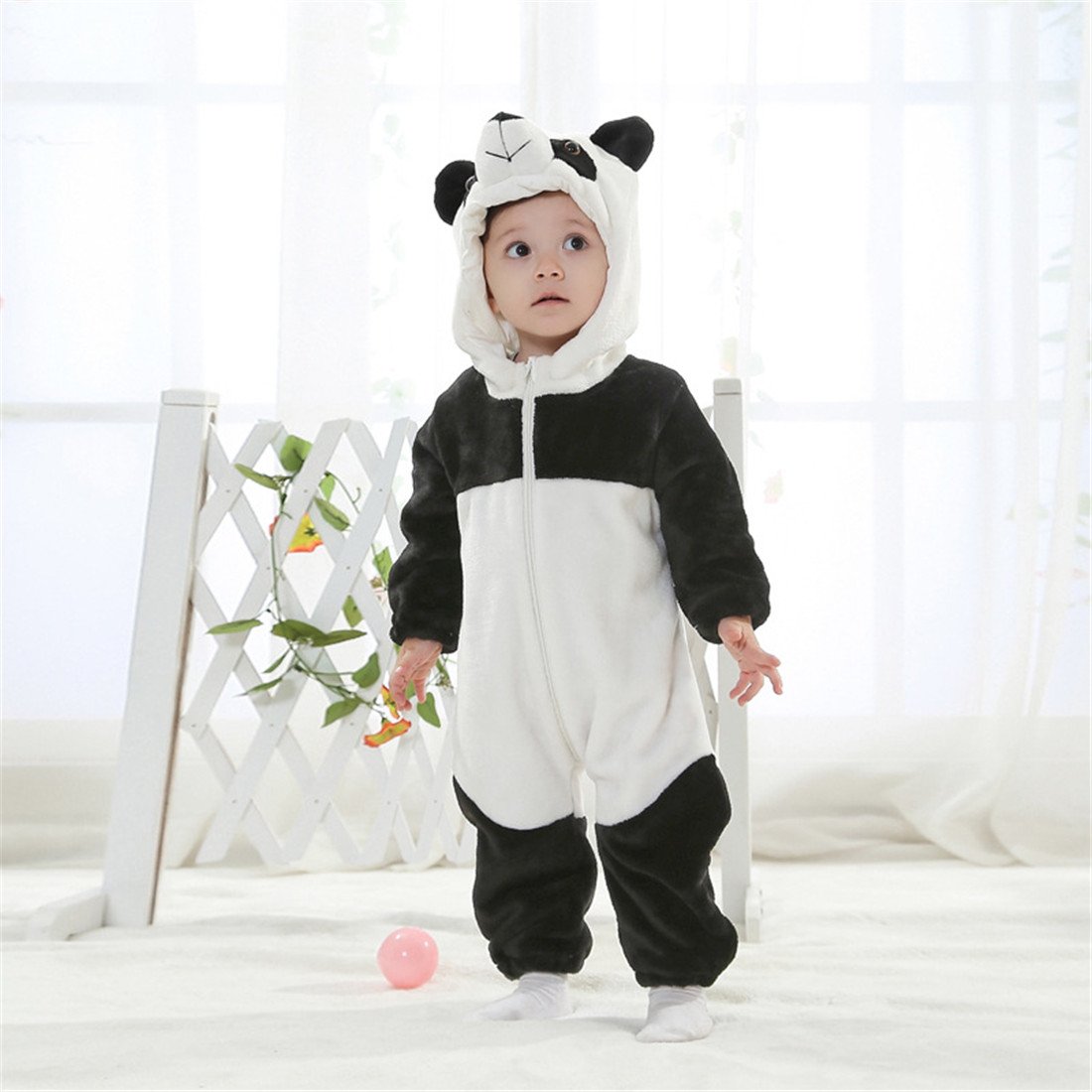 QZERPLAY Unisex Children Panda Halloween Costumes Cartoon Outfit Romper