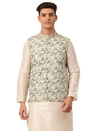 Jompers Mens Floral Design Nehru Jacket