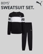 PUMA Boys' Jogger Set - 2 Piece Soft Fleece Pullover Crewneck Sweatshirts and Sweatpants For Boys - Casual Active Set (4-16), Si
