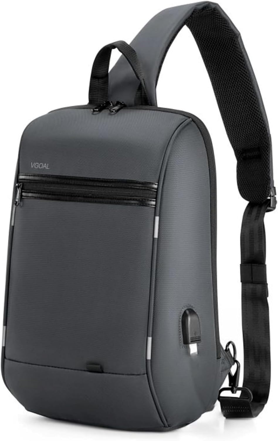 Vgoal Sling Backpack MenS Chest Bag Shoulder Crossbody Sling Backpack For Men With Usb Charging Port, 1Grey, 13.3 Inch, Daypac 13.3