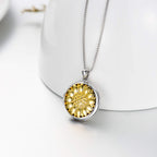 SOULMEET Sterling Silver Sunflower Locket Necklace That Holds Picture Photo Keep Someone Near to You Christmas Birthday Gift Ide