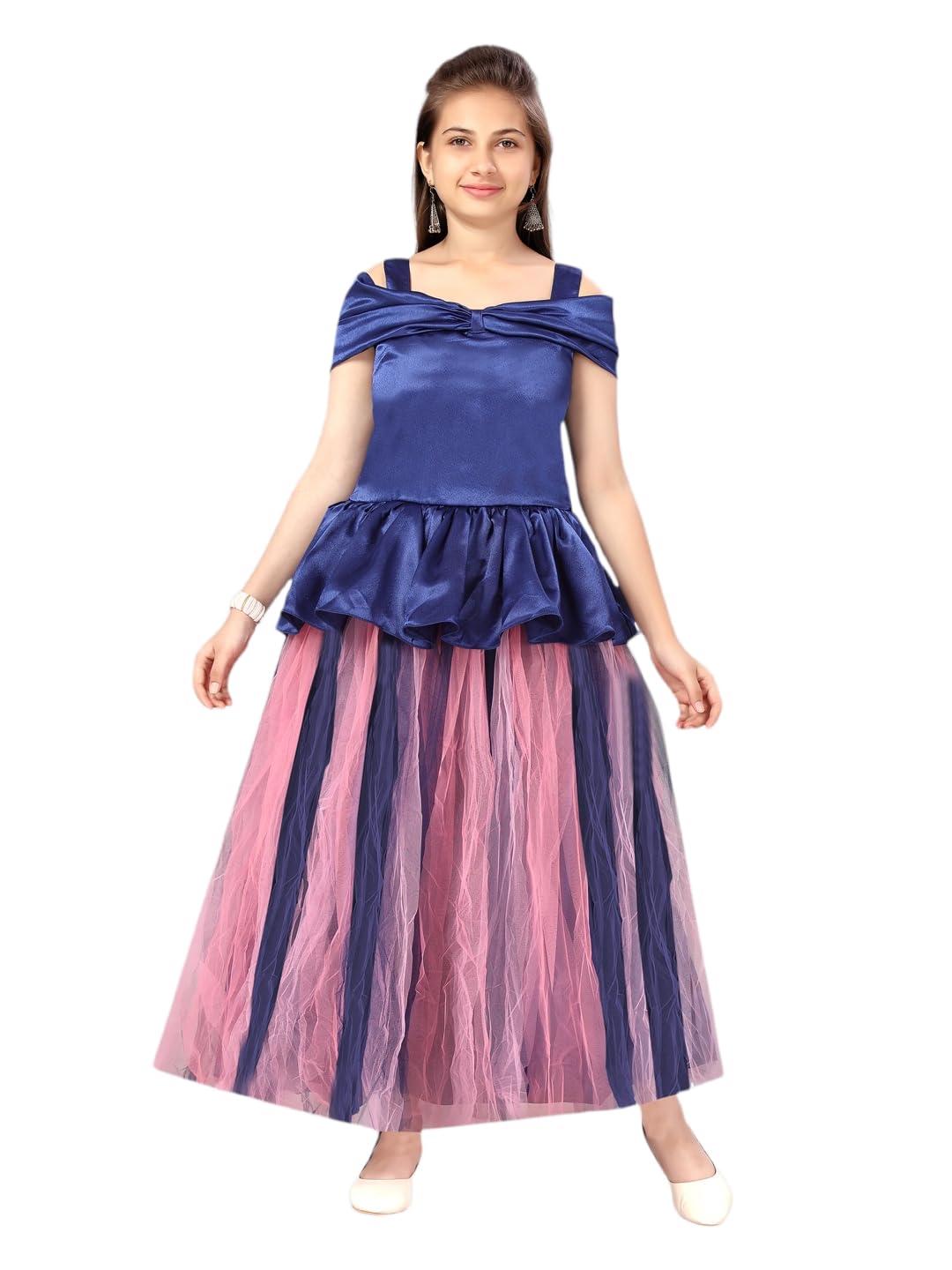 Aarika Girls Blue Gown (JLY_G_3001_Navy_Blue_28)