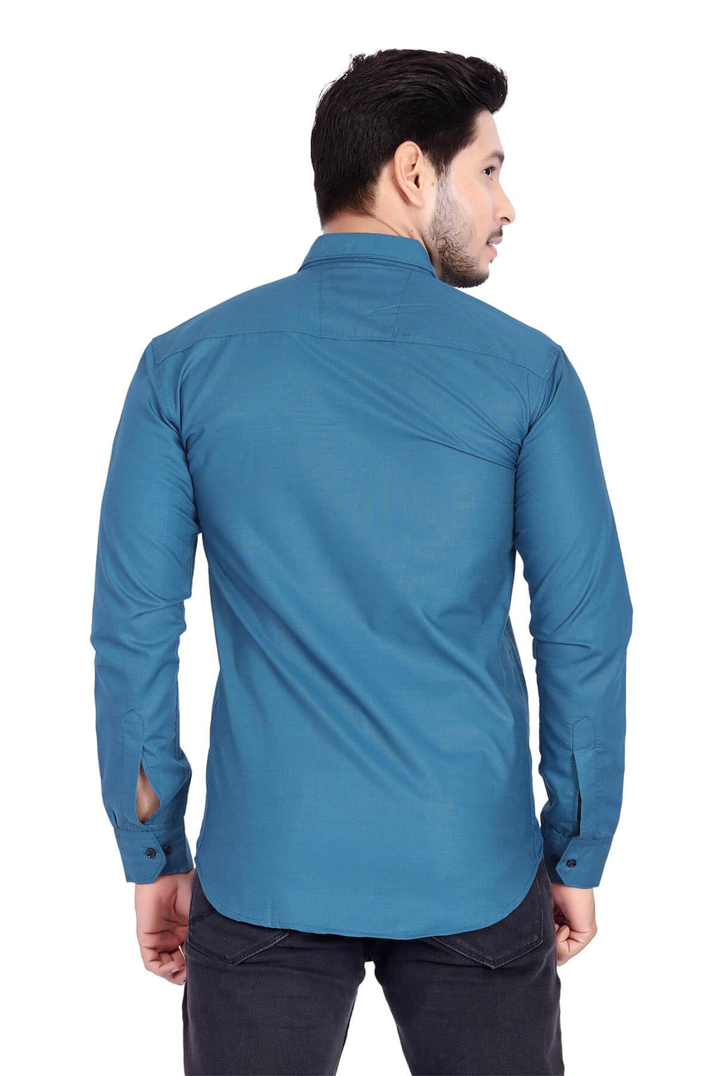 Rebelify MenS Cotton Shirt With Pockets Full Sleeves Spread Collar Solid Pattern Botton Down Closure Regular Fit And Standard L