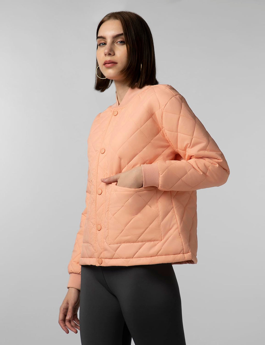 FYLTR Womens Winter Puffer Jacket with Patch Pockets - Stylish Boxy Fit | Full Sleeves | Extended Placket | Snap Button | Casua