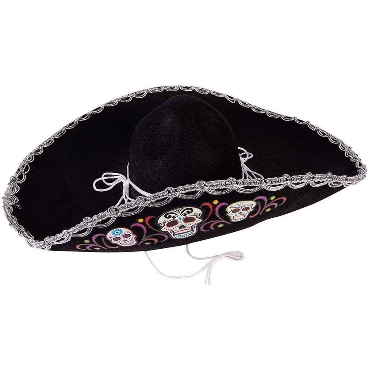 Forum Novelties Women's Day of The Dead-DLX Sombrero, Black, Standard