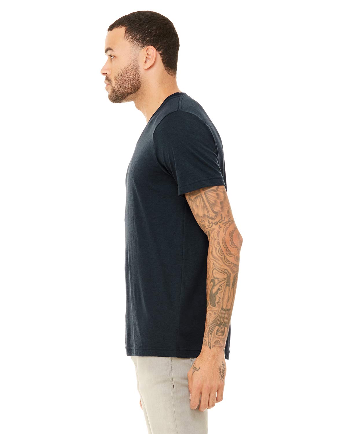 Unisex Triblend V-Neck T-Shirt - BLUE TRIBLEND - S(D0102H7W7V6)