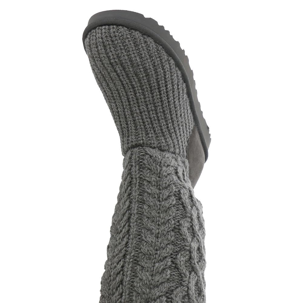 UGG Women's Classic Cardi Cabled Knit Boot, Grey, 8