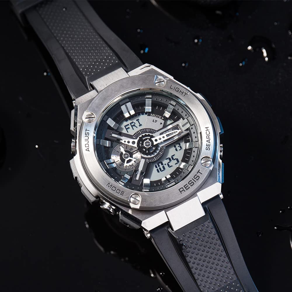 XBHSW Resin Replacement Band Compatible with Casio G-shock GST-B100 GST-S300 GST-S110 GST-S100 Men's Waterproof Rubber Strap Bra