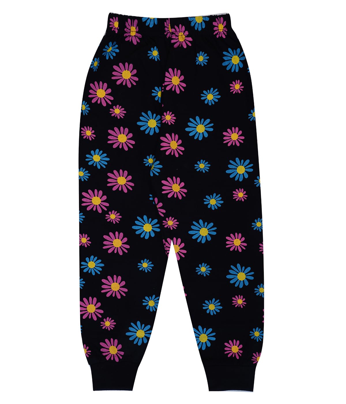 T2f Girls Regular Fit Cotton Printed Ribbed Track Pants (Pack of 5)