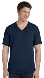 Unisex Triblend V-Neck T-Shirt - BLUE TRIBLEND - S(D0102H7W72X)