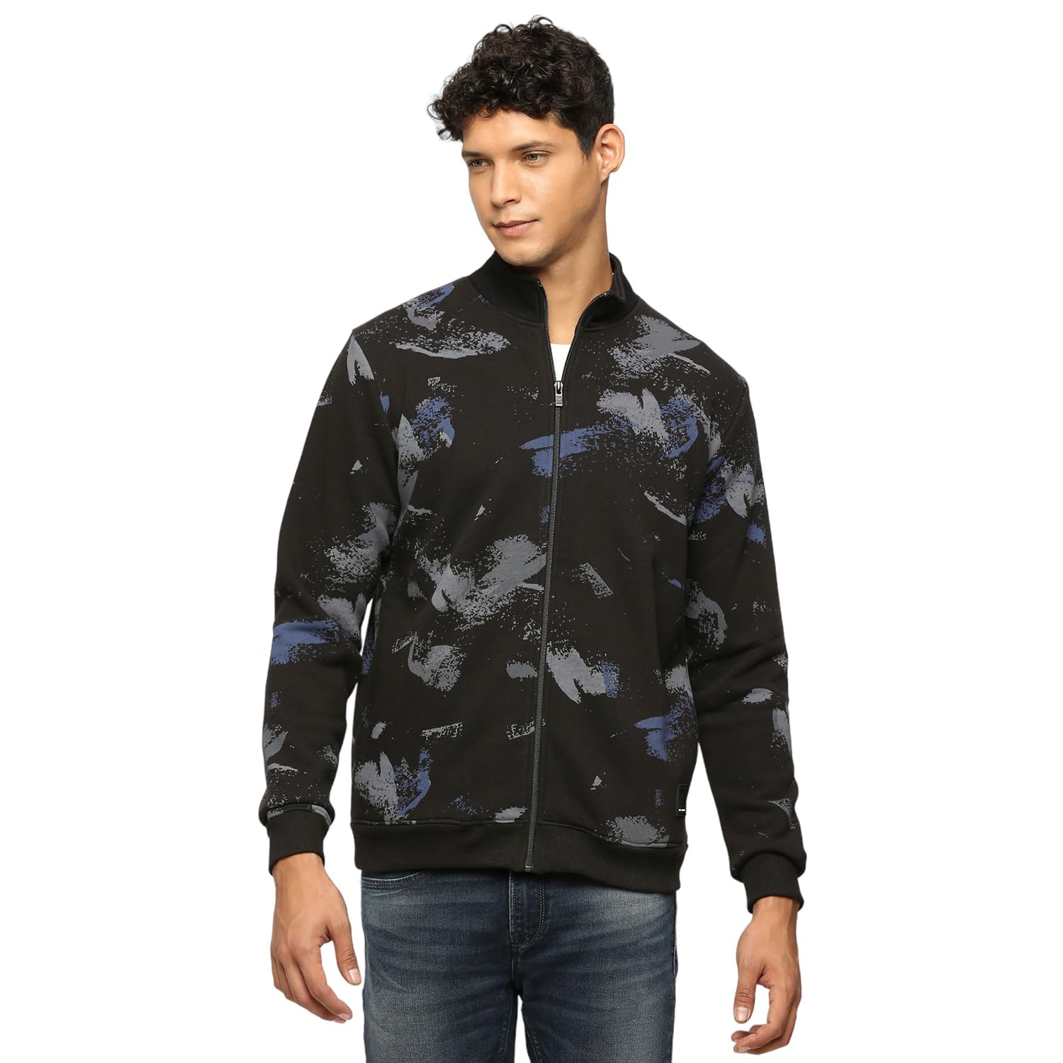 Pepe Jeans MenS Cotton Blend High Neck Sweatshirt (Pm582705_Black