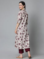 Stylum Women'S Floral Printed Rayon A-Line Kurta (Gaazimauve44_Mauve, Xxl)