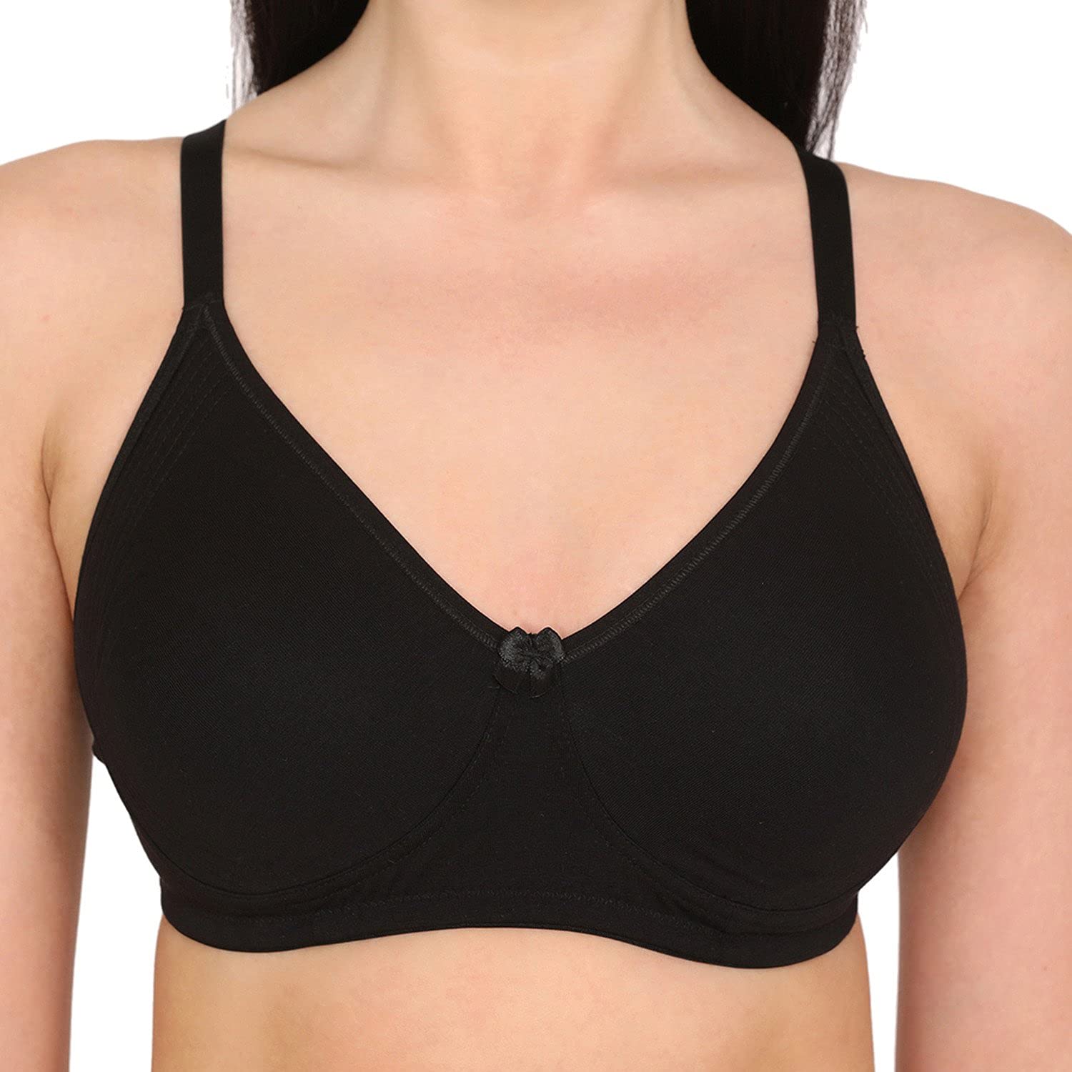 Rosaline by Zivame Womens Cotton Elastane Non Padded Wired Half Coverage 3/5Th Full Coverage Bra