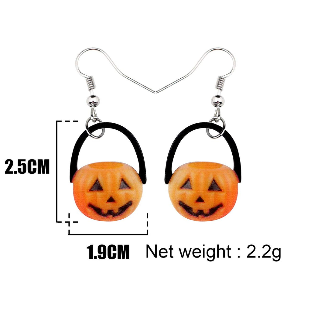 NEWEI Cute Acrylic Halloween Witch Pumpkin Earrings Big Long Dangle Drop For Women Festival Jewelry Gifts Charm