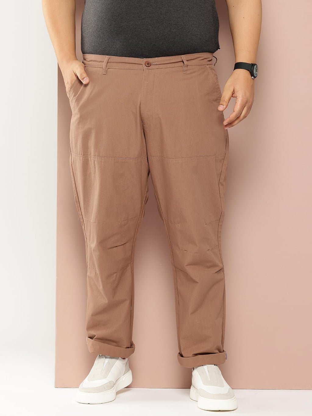 Thomas Scott Mens | Plus Size | Regular Fit | 100% Cotton | Breathable Fabric | Solid Color | Trouser | Chino | Casual Pants fo