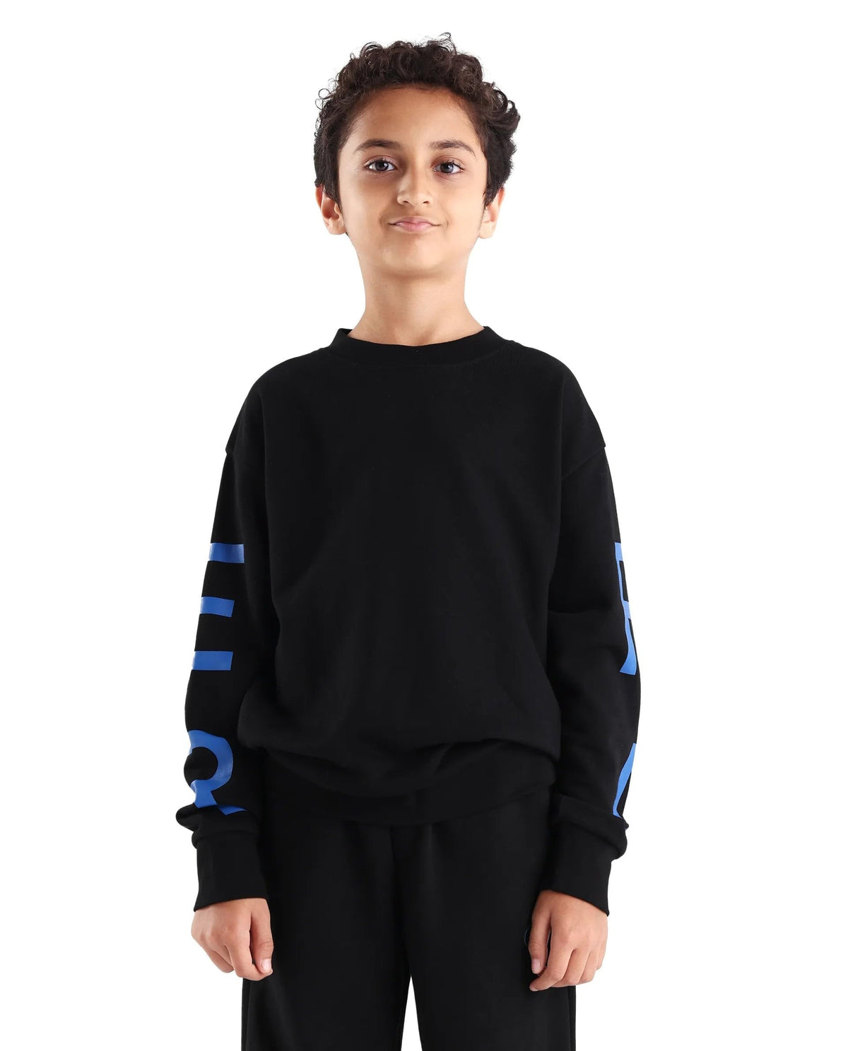 Rare Ones Kids Draw Black Cotton Pull On Crew Neck Full Sleeves Fit Sweatshirt, Black, 1314Y 13-14