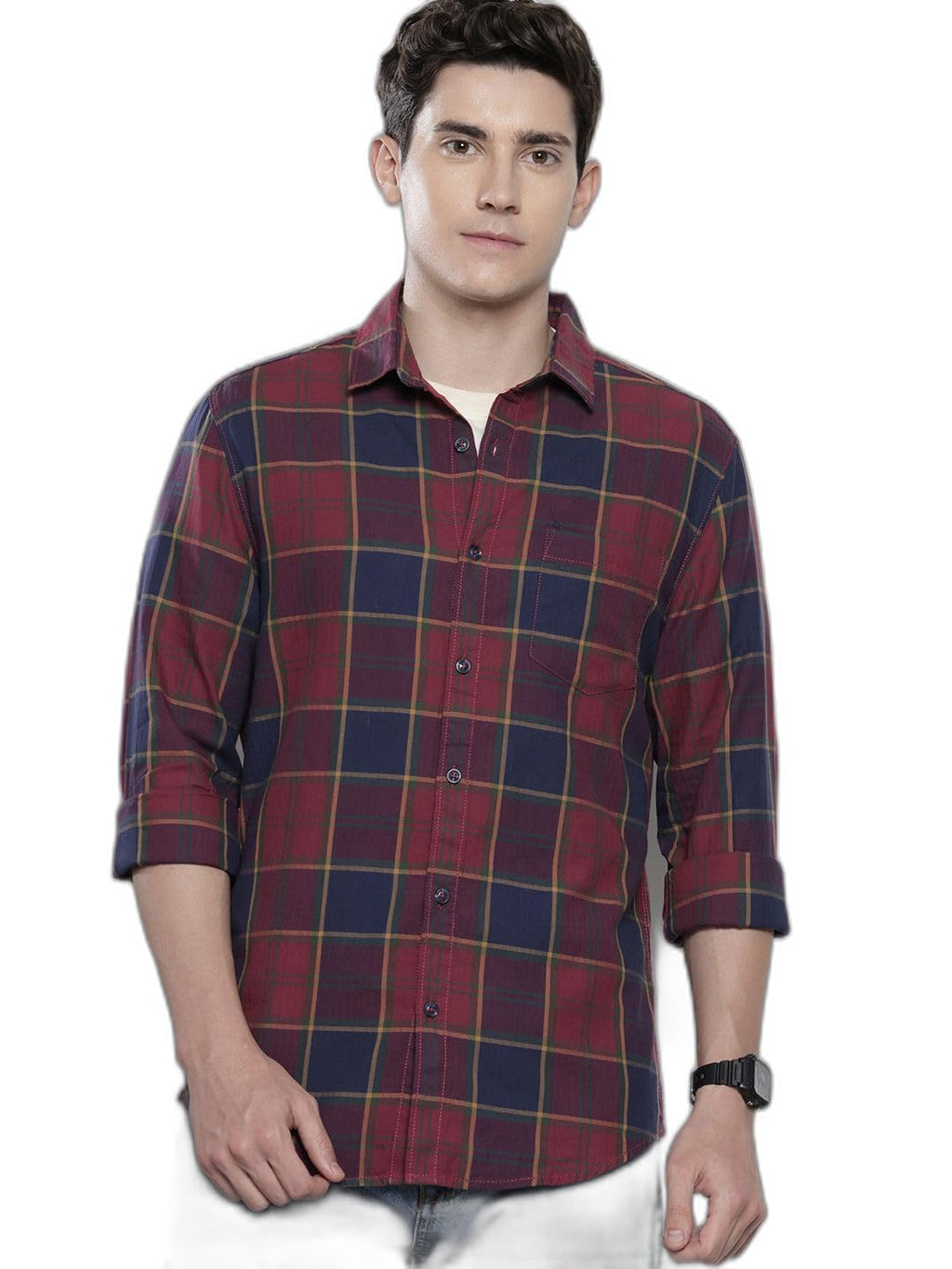 The Indian Garage Co Mens Slim Fit Checkered Shirt