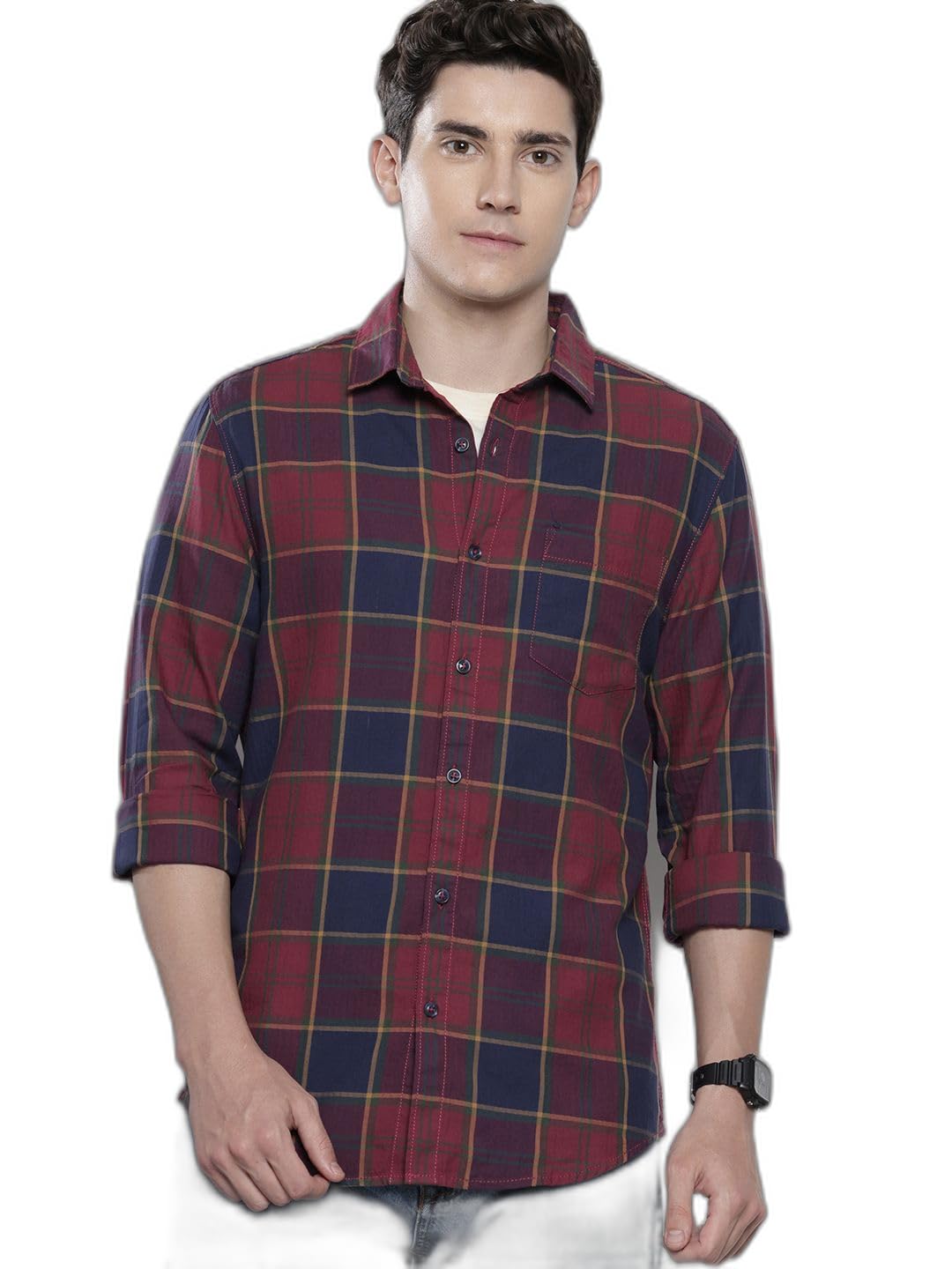 The Indian Garage Co Mens Slim Fit Checkered Shirt