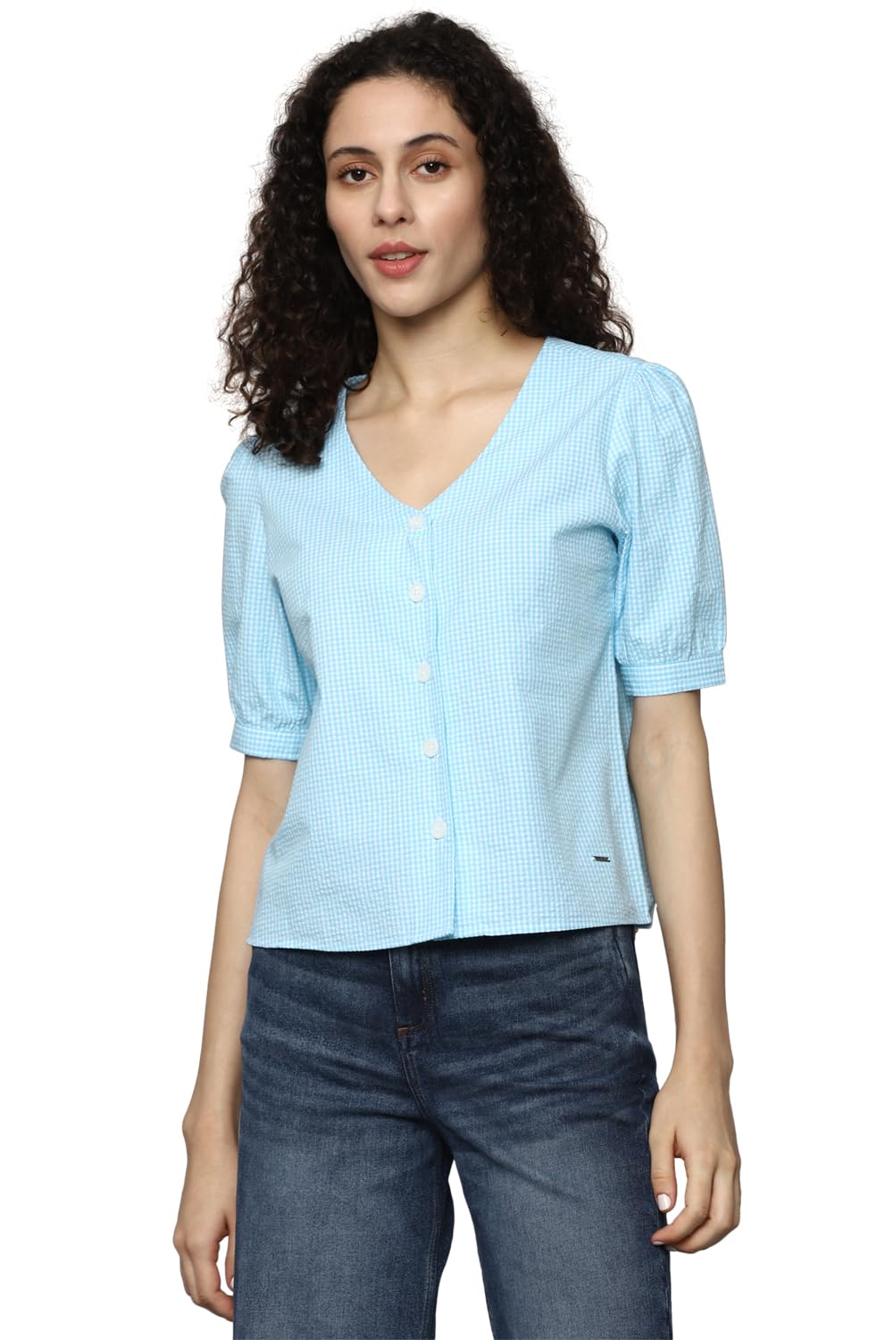 Allen Solly Women Casual Cotton Short Sleeve Stretch T-Shirt