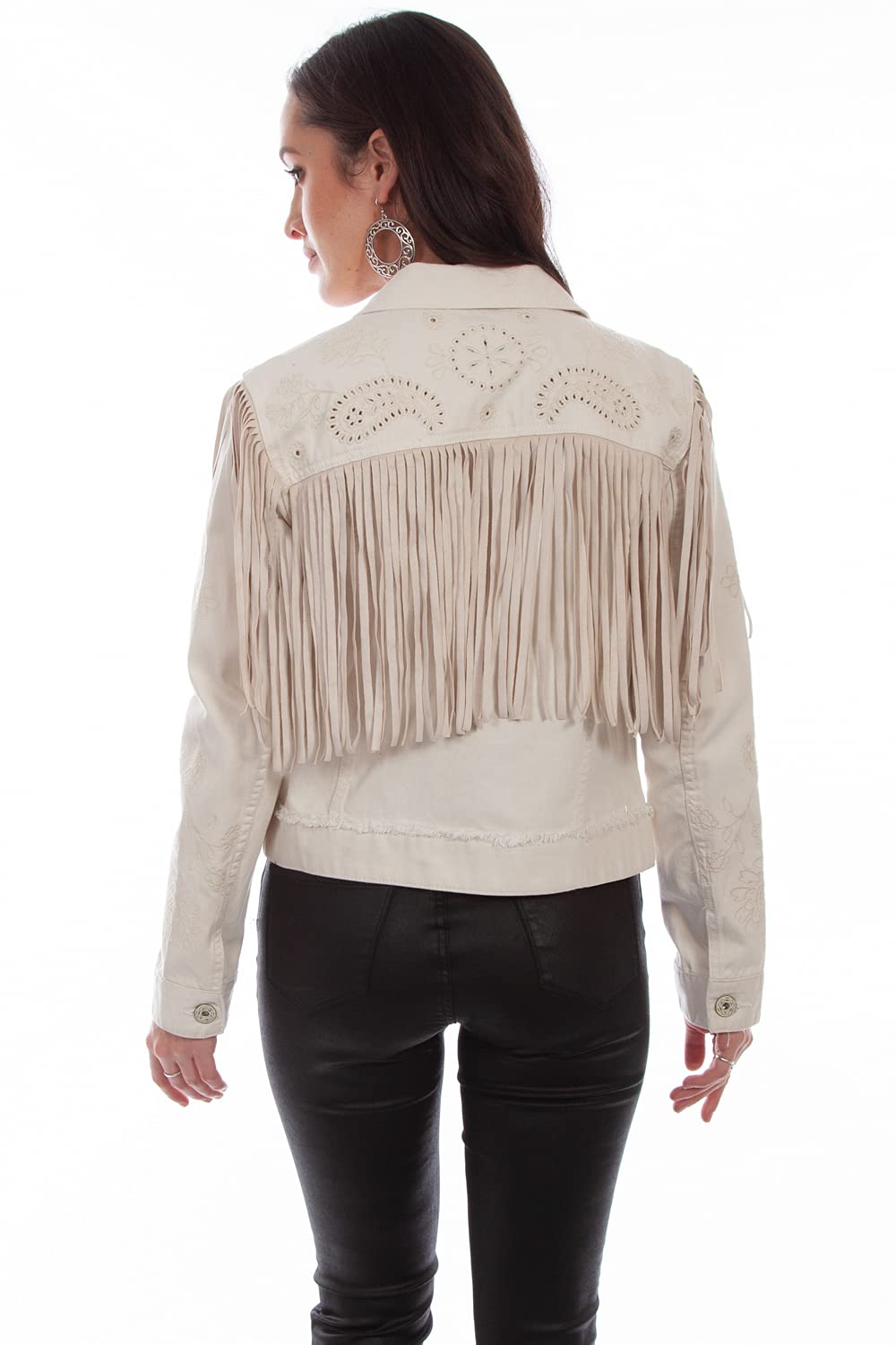 FRINGE JACKET W/EMB. CROCHET