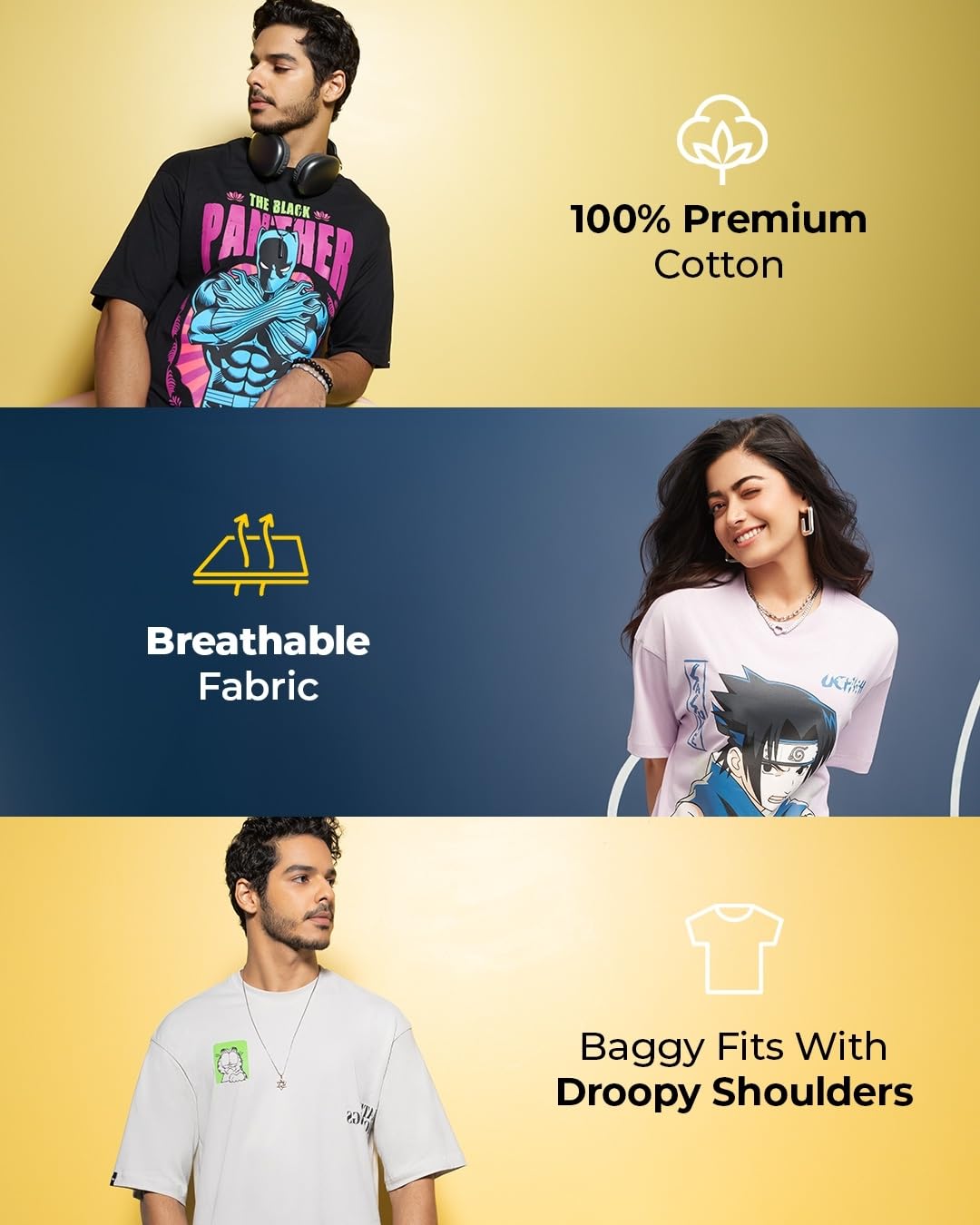 Bewakoof Womens Graphic Printed Oversized Fit Cotton T-Shirt