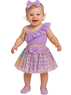 A.T.U.N. (ALL THINGS UBER NICE) Baby Girls One Shoulder Crop Top with Printed Skirt & Matching Headband | 3 Piece Outfit Set
