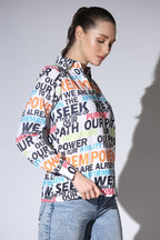 Leriya Fashion WomenS Rayon Regular Fit Western Tops | With Hoodie Neck & Long Sleeve | Stylish Alphabetical Print Comfortable