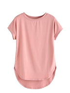 Fabricorn Womens Solid Regular Fit T-Shirt (GT01_UpDown4_P_Dusty Rose