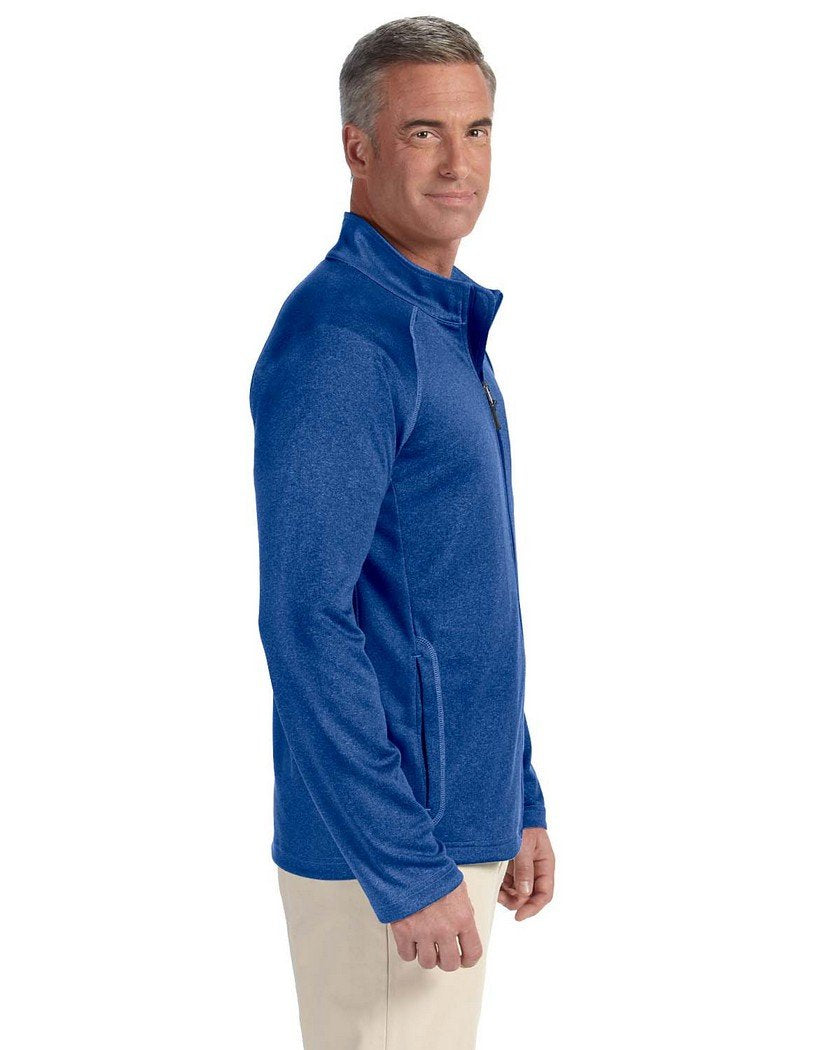 Mens Stretch Tech-Shell compass Full-Zip - DK gREY HEATHER - S(D0102H76KIJ)