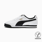PUMA Mens Roma Sneaker, Basic white-black, 10.5