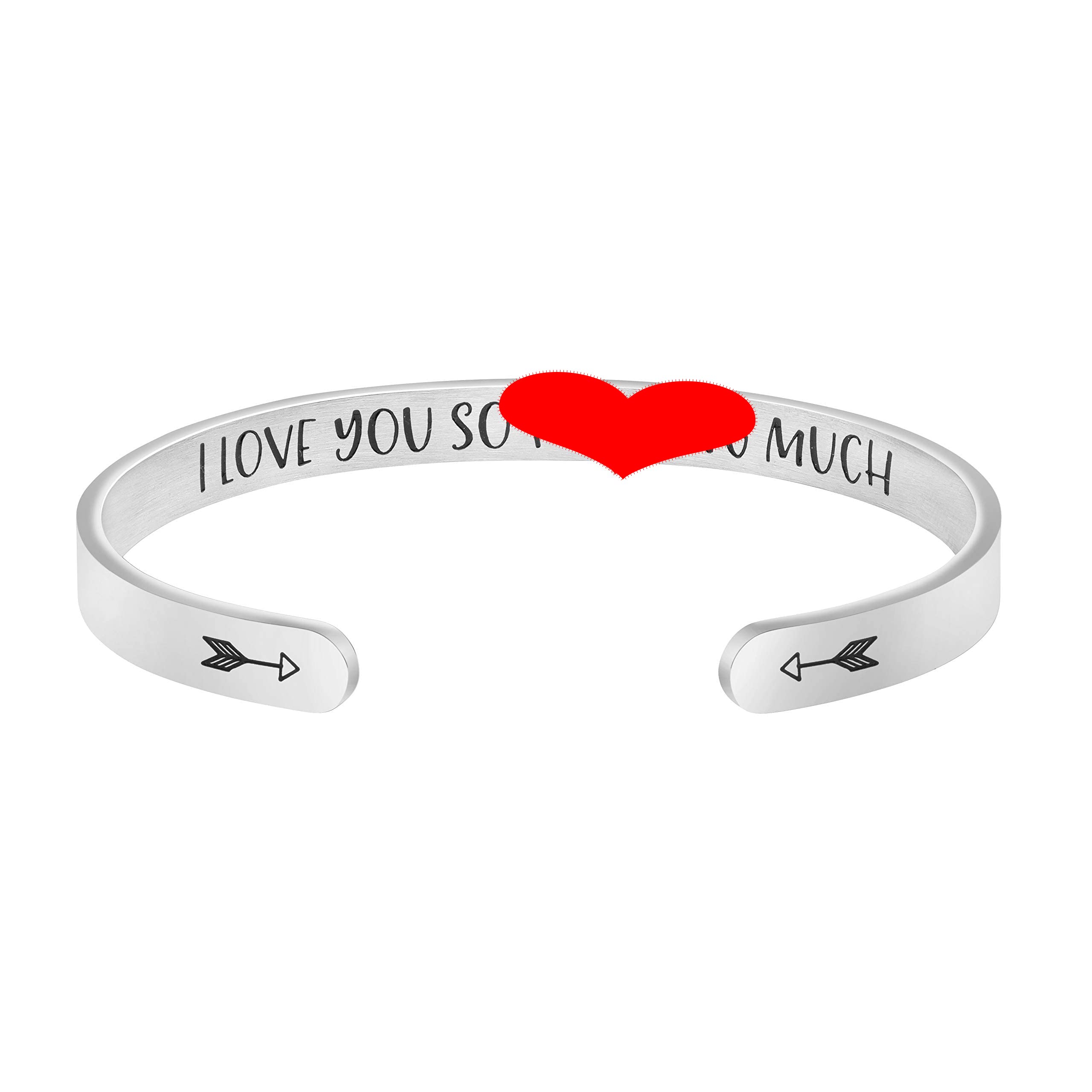 Women Wife Love Gifts from Husband Men Funny Valentine's Day Birthday Christmas Anniversary Jewelry Mantra Cuff Bangle Handmade 