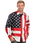 LONG SLEEVE EMB. STAR/FLAG SHIRT