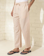 Fabindia Beige Cotton Woven Pyjama