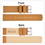 Ritche 20mm Quick Release Classic Vintage Leather Watch Band Compatible with Samsung Gear Sport Watch Brown Genuine Leather Watc