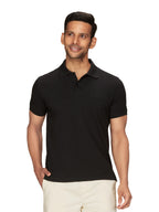XYXX Mens Solid Regular Fit Shirt (XY_CR14_Polo Tshirt_1_Black