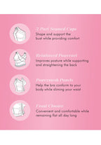 Exquisite Form womens Fully Front Close Longline Lace Posture Bra, White, 48D US