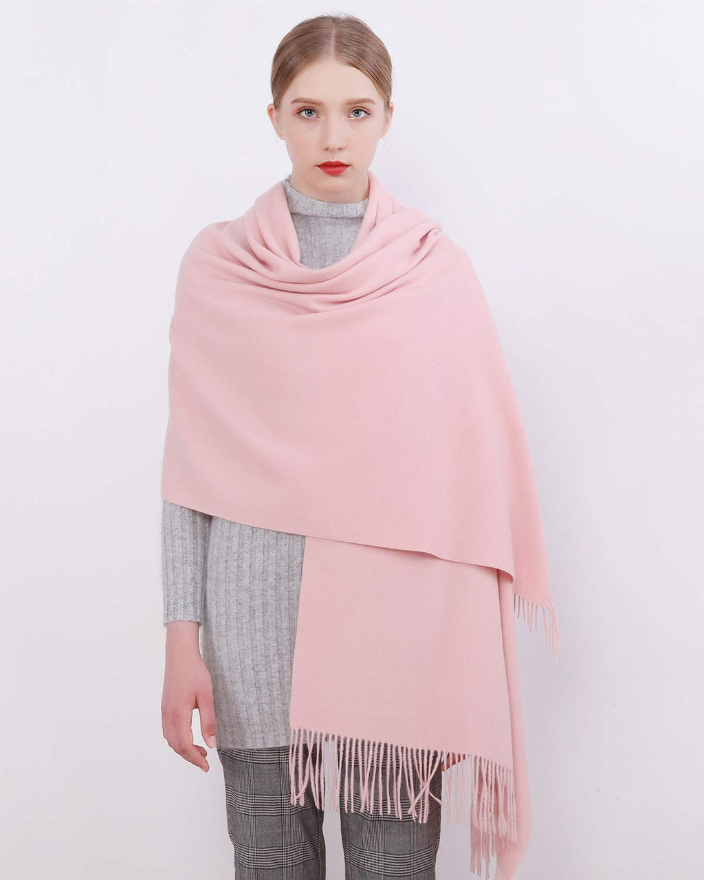RIIQIICHY Winter Scarf for Women Pink Pashmina Shawls Wraps for Evening Dresses Large Warm Soft Scarves