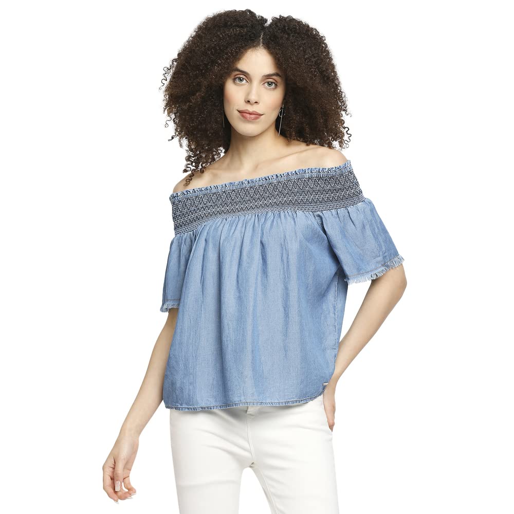 Pepe Jeans WomenS Regular Blouse (Pl304298Ma1_Blue Xl)