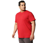 Bewakoof Mens Solid 100% Cotton Plus Size T-Shirt - Regular Fit, Round Neck, Half Sleeves