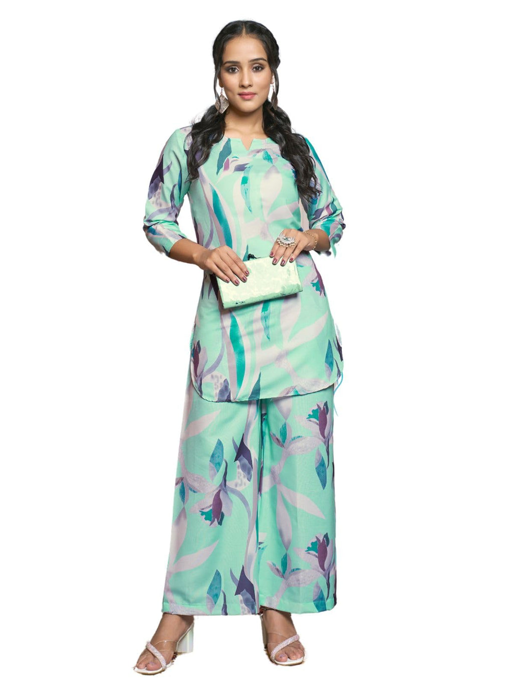 Greciilooks Women'S Rayon Printed Regular Fit Kurta Set (Gl-W1705&Tr798_Green_M)