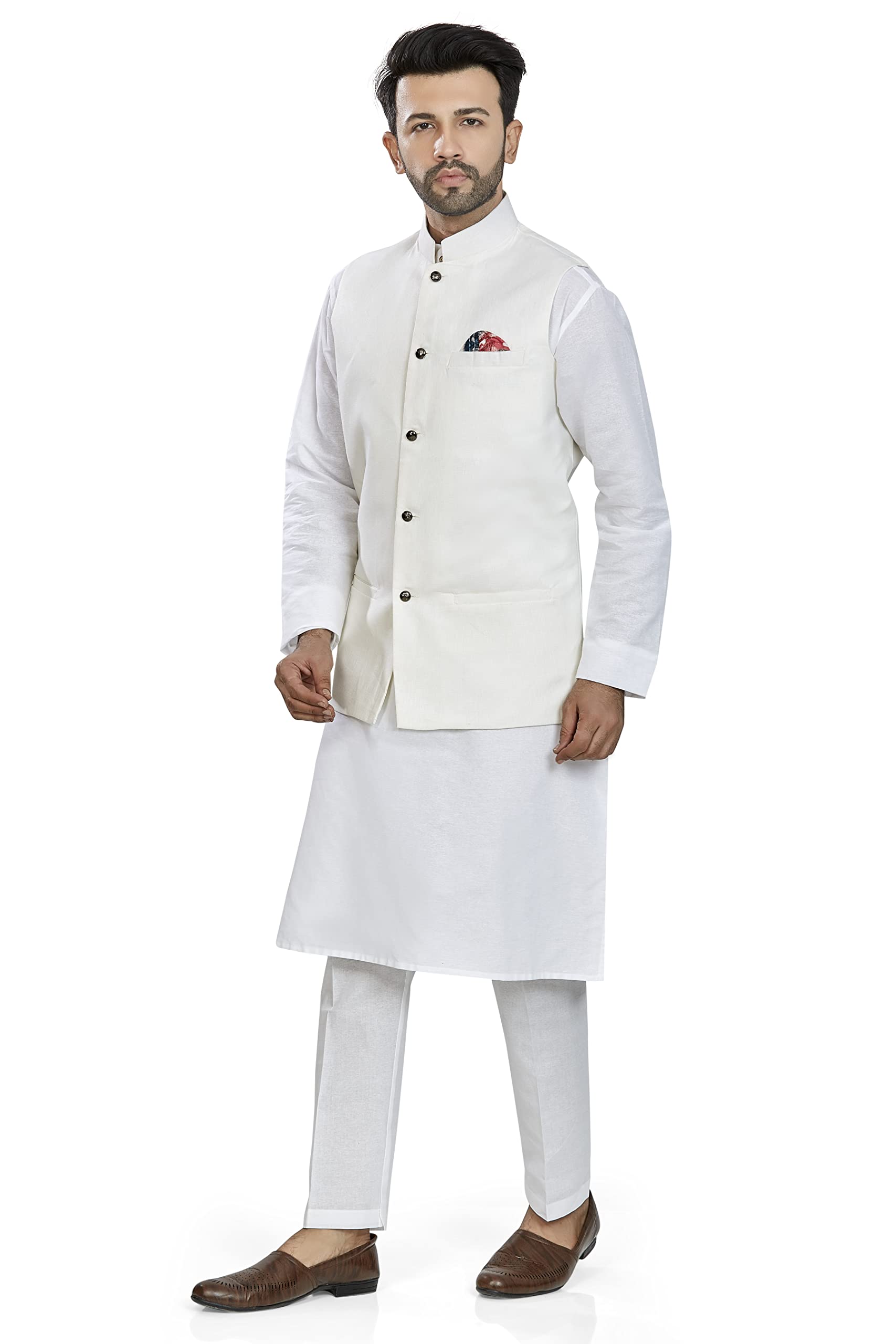 BE ACTIVE Mens Linen Blend Nehru Jacket With Mandarin Collar || Ethnic Koti For Men || Men Koti Formal|| Men Koti Wedding (RFKT