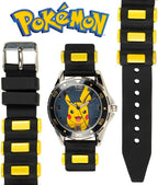 Accutime Kids Pokemon Pikachu Analog Quartz Wrist Watch with Black & Yellow Strap, Cool Inexpensive Gift & Party Favor for Boys,